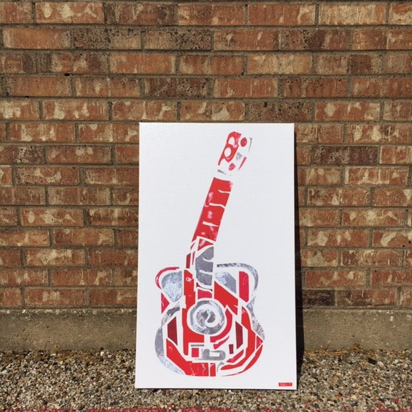 February Guitar by Pat Green 18x30